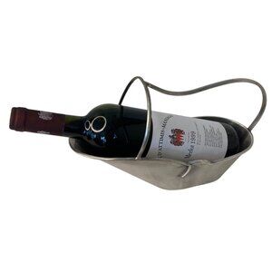Gotinger Butler's Collection‎ Bottle Display Pewter Wine Bottle Holder Silver